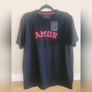 Denim & Flower men's Amor t-shirt, size XL,  limited edition, black/red